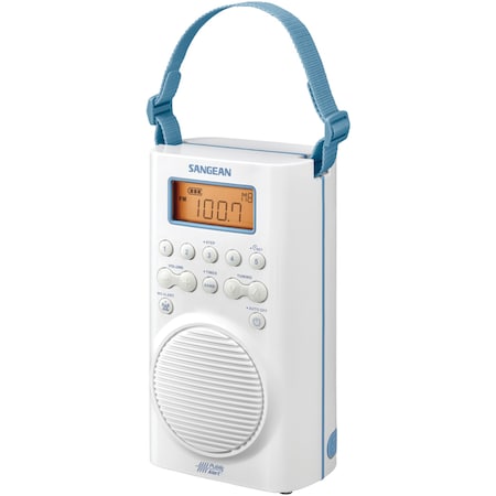 Sangean AM/FM/Weather Alert Waterproof Shower Radio (White) H205